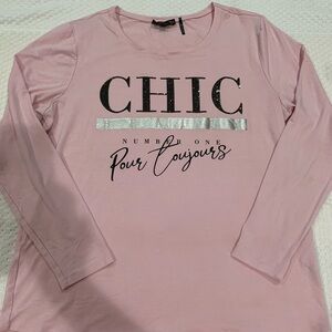 Jane & John Pink Blouse Woman’s Large Casual long Sleeve Top.